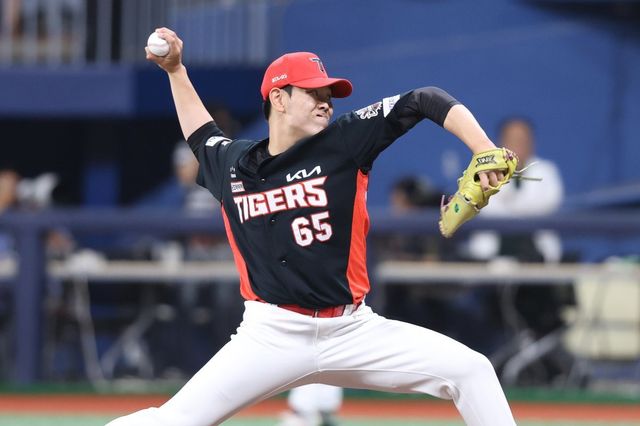 KIA 성영탁은 24일 고척 키움전에서 6회말 임지열에게 결승 3점포를 맞아 생애 첫 실점을 했다. 사진제공｜KIA 타이거즈