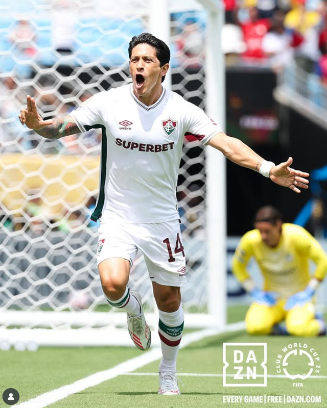 플루미넨시는 1일(한국시간) 미국 노스캐롤라이나주 샬럿의 뱅크오브아메리카스타디움에서 벌어진 인터 밀란과 대회 16강전에서 2-0으로 이겼다. 킥오프 3분만에 선제 결승 골을 넣고 기뻐하는 카노. 사진출처│&nbsp;클럽월드컵 공식 인스타그램