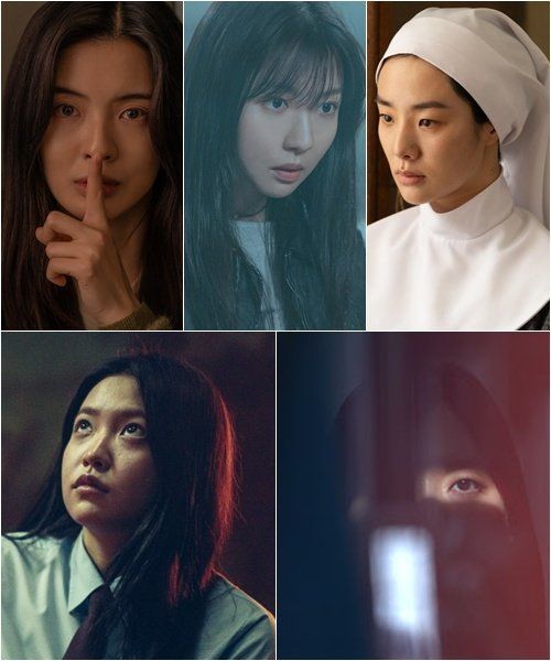 (왼쪽부터 시계방향으로) ‘노이즈’ 이선빈·‘괴기열차’ 주현영·‘구마수녀’ 스테파니 리·‘검은 령’ 임도화, ‘강령: 귀신놀이’ 김예림, 사진제공｜바이포엠스튜디오·NEW·제이앤씨미디어그룹&nbsp;·스튜디오 디에이치엘