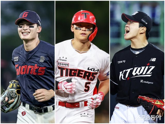 전반기를 ‘잇몸야구’로 버틴 롯데, KIA, KT에 후반기 천군만마가 온다. 롯데 윤동희, KIA 김도영, KT 손동현(왼쪽부터)이 부상에서 돌아온다. 사진제공｜롯데 자이언츠·KIA 타이거즈·KT 위즈