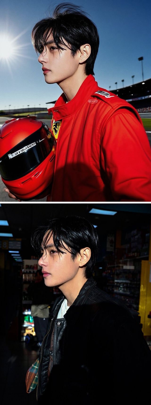 카레이서 뷔 이미지(위). 아래는 원본 이미지이다.