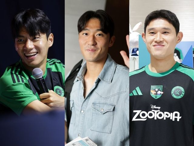 30일 수원월드컵경기장에서 펼쳐지는 팀 K리그-뉴캐슬전은 K리그 선수들에게&nbsp;단순한 이벤트 경기를 넘어, 동경의 대상과 맞대결로서&nbsp;또 하나의 동기부여가&nbsp;될 예정이다. 전북 전진우, 포항 한현서, 김천 이동경(왼쪽부터) 모두 뉴캐슬전을 기대 중이다. 사진제공｜한국프로축구연맹