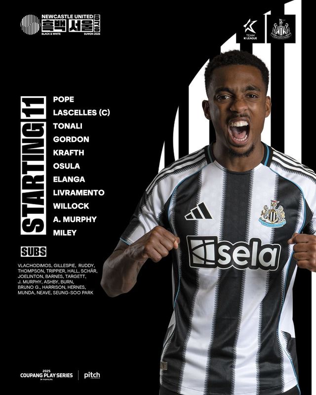 박승수는 30일 수원월드컵경기장에서 열린 K리그 올스타인 ‘팀 K리그’와 ‘쿠팡플레이 시리즈’ 친선전에서 벤치에 앉았다. 사진출처｜뉴캐슬 인스타그램