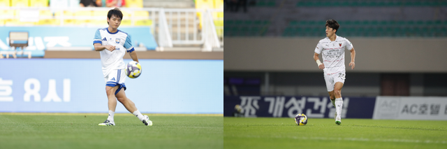 그동안 ‘팀 K리그’에 선발된 영건들은 유럽 명문구단들과 친선경기에서 두각을 보이며 유럽 진출에 성공했다. 올해 선발된 영건 미드필더 황도윤(왼쪽)과 센터백 한현서(오른쪽)도 큰 기대를 모은다. 사진제공│한국프로축구연맹