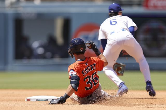 다저스 김혜성은 7일(한국시간) 휴스턴전에서 6번타자 2루수로 선발출전해 4타수 1안타를 기록했다. 그는 2차례 환상적인 호수비로 눈길을 끌었다. LA(미 캘리포니아주)｜AP뉴시스