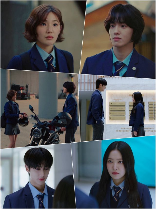 ‘청담국제고등학교 2’ 3, 4회에서는 이은샘-원규빈, 김예림-김민규 커플의 극과 극 텐션이 드라마에 재미와 긴장감을 더한다. 사진제공|와이낫미디어, 리안컨텐츠