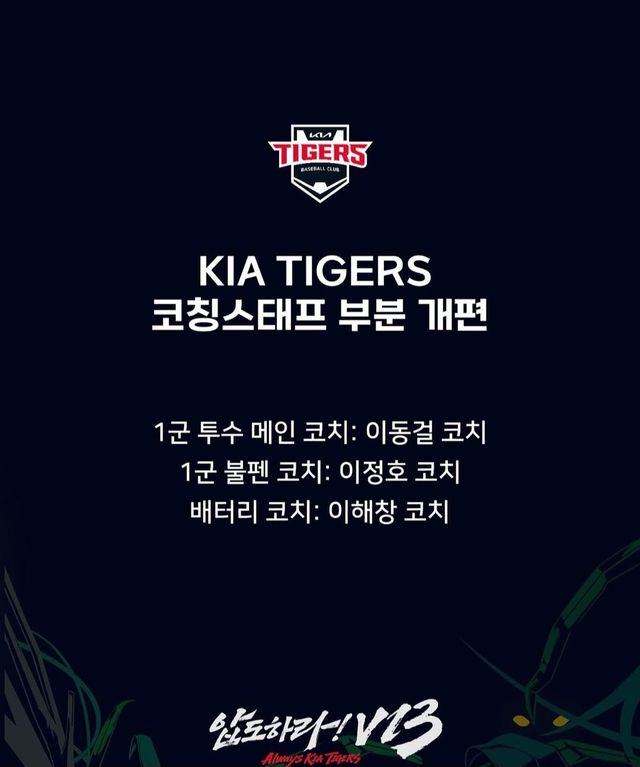 KIA는 11일 투수, 배터리 파트 코칭스태프를 변경했다. 사진제공｜KIA 타이거즈