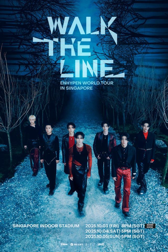 엔하이픈이 월드투어 ‘WALK THE LINE’의 뜨거운 인기에 힘입어 싱가포르 공연을 하루 더 추가했다.&nbsp; 사진제공 | 빌리프랩
