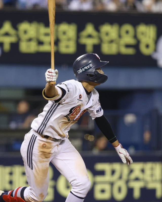 두산 김민석은 14일 잠실 NC와 홈경기에서 9번타자 좌익수로 선발출전했다. 결승 희생플라이를 포함해 3타수 2안타 2타점으로 팀 승리를 이끌었다. 사진제공｜두산 베어스