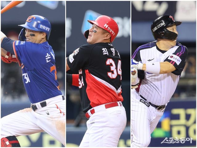 KBO리그에도 3000안타의 시대를 열 도전자들이 하나둘씩 늘고 있다. 통산 안타 1~3위의 한화 손아섭, KIA 최형우, LG 김현수(왼쪽부터)가 최초의 역사를 쓸지 주목된다. 사진제공｜한화 이글스·KIA 타이거즈·LG 트윈스