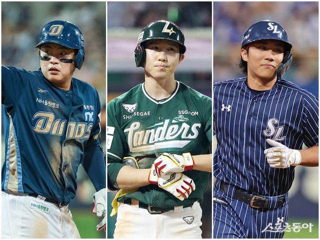 NC 권희동, SSG 박성한, 삼성 이재현이 올 시즌 더욱 짙어진 투고타저 현상 속에서도 특유의 선구안과 끈질긴 승부 근성을 보이며 자신의 가치를 높이고 있다. 사진제공｜NC 다이노스·SSG 랜더스·삼성 라이온즈