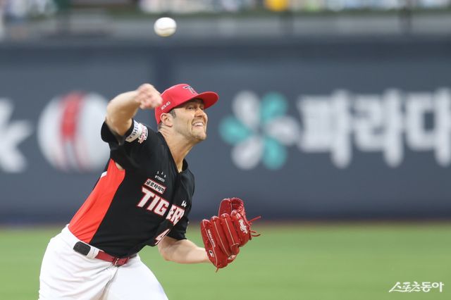 KIA 외국인 에이스 제임스 네일이 29일 수원KT위즈파크에서 열린 KT와 원정경기에 선발등판해 역투하고 있다. 사진제공｜KIA 타이거즈
