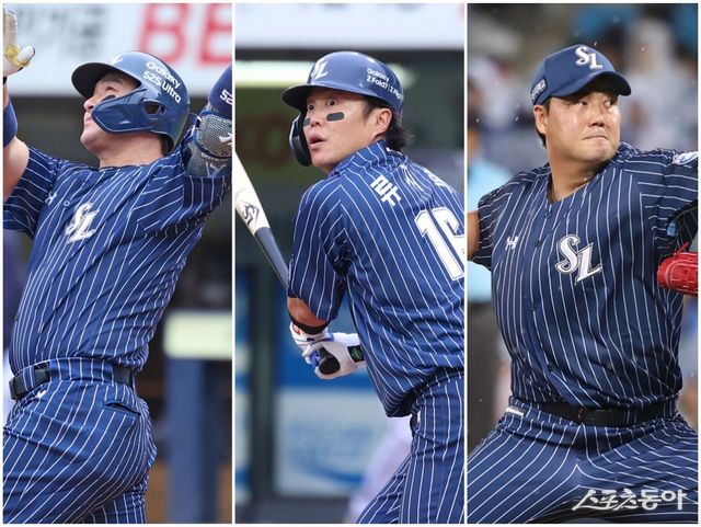 삼성 박병호, 류지혁, 김태훈(왼쪽부터)이 4일 1군 엔트리에서 말소됐다. 사진제공｜삼성 라이온즈