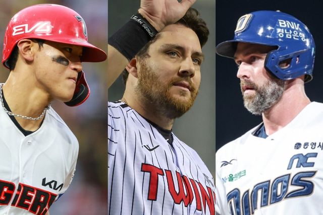 지난해 개인 타이틀을 따낸 김도영(KIA)~오스틴(LG)~데이비슨(NC·왼쪽부터)의 부상에서 복귀했다. 8월은 반등의 달이 될까. 사진제공｜KIA 타이거즈, LG 트윈스, NC 다이노스