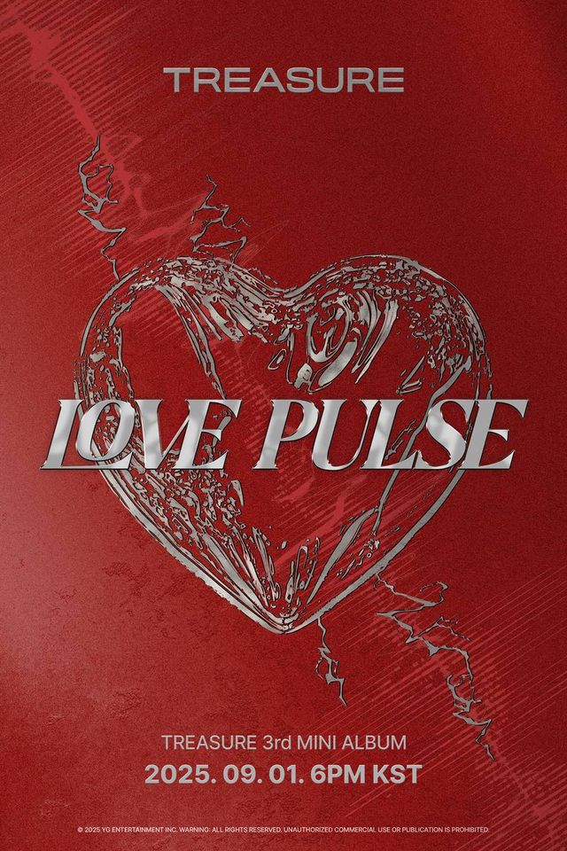 트레저가 오는 9월 1일 미니 3집 ‘LOVE PULSE’를 발매하며 올해 두 번째 컴백에 나선다. 사진제공 | YG 엔터테인먼트