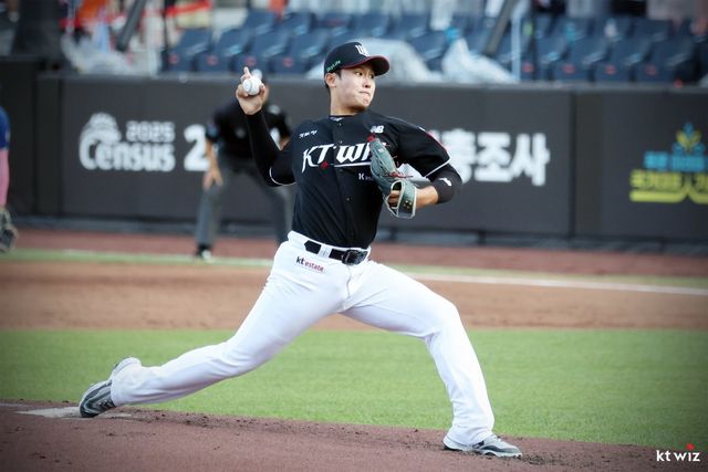 KT 강건이 지난달 11일 대전한화생명볼파크에서 열린 KBO 퓨처스 올스타전에 등판해 역투하고 있다. 사진제공｜KT 위즈