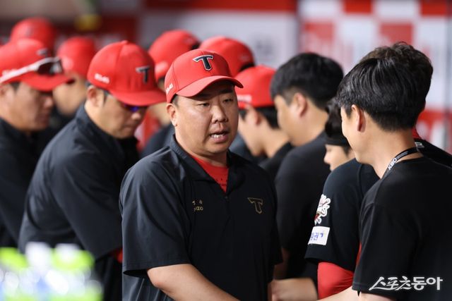 이범호 KIA 감독은 6일 사직 롯데전을 앞두고 전날 부상 복귀전을 치른 간판 김도영이 4타수 무안타에 그쳐도 개의치 않았다. 사진제공｜KIA 타이거즈