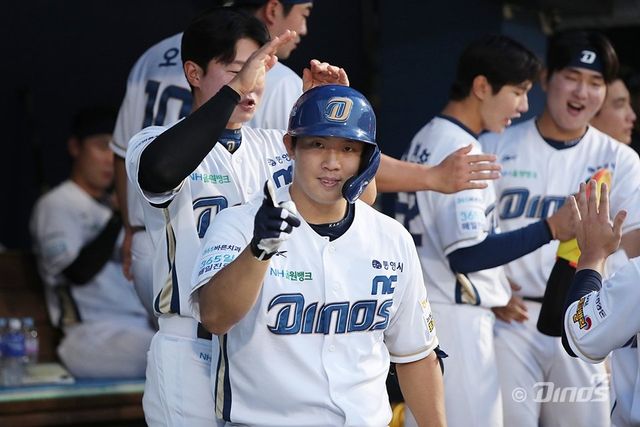 NC 안인산은 장타력을 뽐내며 타자로서 완벽한 적응을 이뤄내고 있다. 사진제공｜NC 다이노스