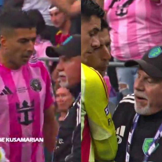 루이스 수아레스가 1일(한국시간) 시애틀과 리그스컵 결승에서 0-3으로 패한 뒤 상대 코치에게 침을 뱉는 듯한 행동이 포착돼 논란을 자초했다. 사진출처｜X