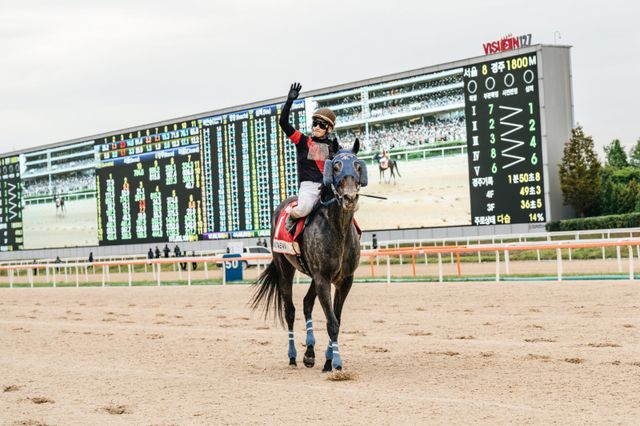 코리아컵 정상에 오른 ‘딕테이언’과 야노 기수. 사진제공 | 한국마사회