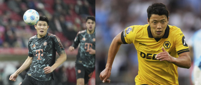 축구국가대표팀의 동갑내기 수비수 김민재(왼쪽)와 황희찬의 부침이 깊어지고 있다. 김민재는 14일 함부르크전에 나서지 못해 2경기 연속 결장했고, 황희찬 역시 이날 뉴캐슬전에서 이렇다할 모습을 보이지 못했다. 이번 시즌 입지가 좁은 이들은 하루빨리 분위기를 바꿔야 주전 경쟁에서 앞서나갈 수 있다. AP뉴시스