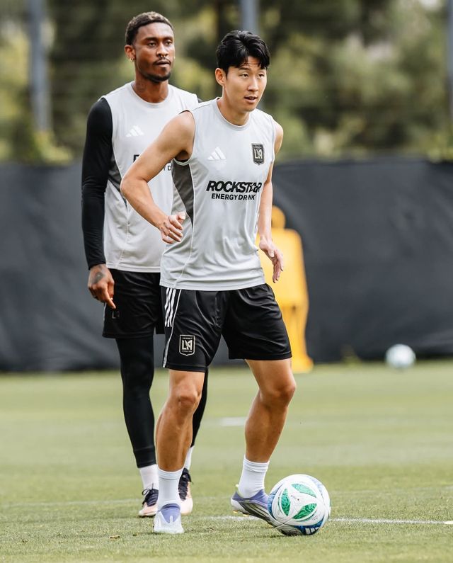 LAFC 손흥민이 레알 솔트레이크와 MLS 원정경기를 앞두고 클럽하우스 ‘퍼포먼스센터’에서 훈련하고 있다. 사진출처｜LAFC 페이스북