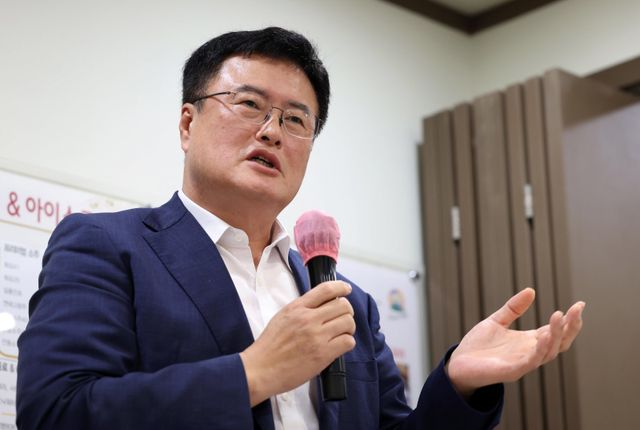 김대현 문화체육관광부 제2차관이 18일 서울 영등포구의 한 식당에서 문체부 출입 체육기자단과 간담회를 하고 있다. 사진제공｜문화체육관광부