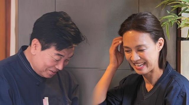 행복한 김일우♥박선영. 사진=채널A ‘요즘 남자 라이프-신랑수업’