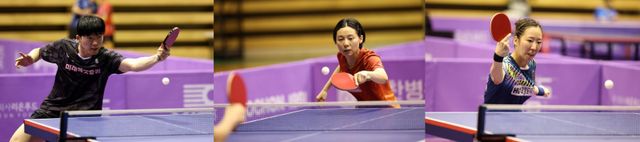 한국탁구대표팀이 22일 다음달 인도 부바네스와르에서 열릴 2025아시아탁구선수권에 나설 최종명단을 확정했다. 남자부 박규현과 여자부 최효주, 양하은(왼쪽부터)이 선발전을 통해 막차를 타는 데 성공했다. 이로써 대표팀은 남자부 안재현, 오준성, 장우진, 조대성, 박규현, 여자부 신유빈, 김나영, 이은혜, 최효주, 양하은으로 구성됐다. 사진제공│대한탁구협회