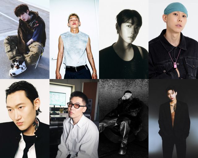 Mnet ‘쇼미더머니12’가 지코,Crush, 그레이,로꼬, 제이통,허키 시바세키, Lil Moshpit,박재범 등 네 팀의 프로듀서 라인업을 공개했다. 참가자 모집은 오는 26일까지 진행된다. 사진제공| 본인 및 소속사 제공