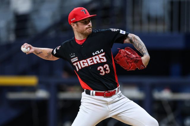 KIA 아담 올러는 24일 고척 키움과 원정경기에서 선발등판해 6이닝 무실점 QS를 기록했다. 삼진 13개를 잡아내는 등 압도적인 투구로 상대 타선을 잠재웠다. 사진제공｜KIA 타이거즈