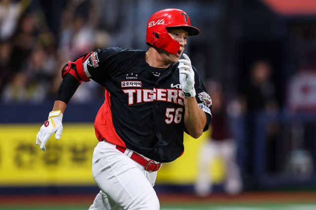 KIA 오선우는 24일 고척 키움과 원정경기에서 5번타자 1루수로 선발출전해 홈런을 포함해 멀티히트 경기를 펼쳤다. 그는 최근 성장통을 이겨내며 궤도에 오르려고 한다. 사진제공｜KIA 타이거즈