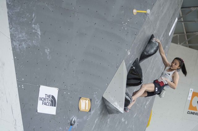 2022년 노스페이스가 공식 후원한 스포츠클라이밍 아시아선수권대회에서2관왕에 오른 서채현 선수의 경기 모습. (노스페이스 제공)