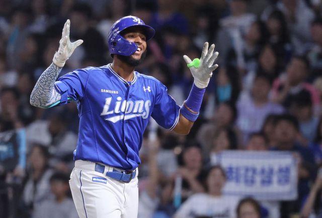 삼성 르윈 디아즈는 사실상 홈런, 타점, 장타율 부문 타이틀을 확정했다. 그의 MVP 수상을 위한 포인트는 KBO리그에 한 차례도 없었던 50홈런-150타점의 동시 달성이라는 분석이다. 사진제공｜삼성 라이온즈