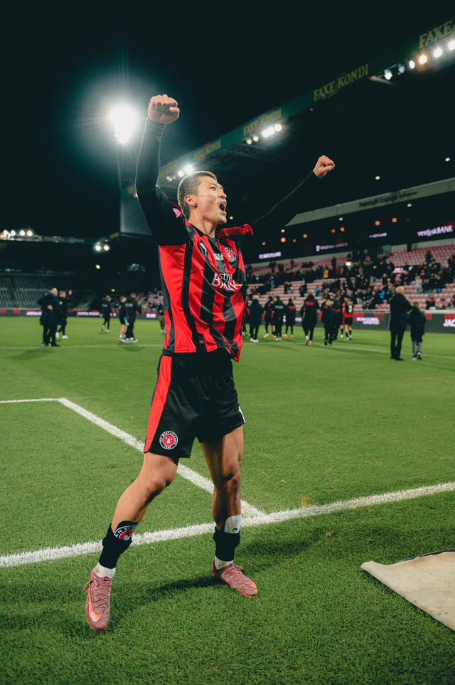 조규성은 30일(한국시간) MCH 아레나에서 열린 라네르스와의 2025~2026시즌 수페르리가 10라운드 홈경기에서 후반 7분 동점골을 넣으며 시즌 3호 골을 기록했다. 사진출처｜미트윌란 페이스북