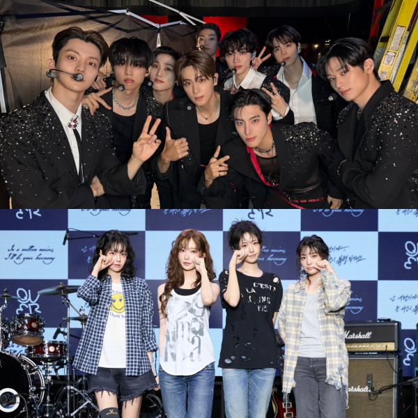 더보이즈(위)와 QWER. 사진제공ㅣ각 소속사