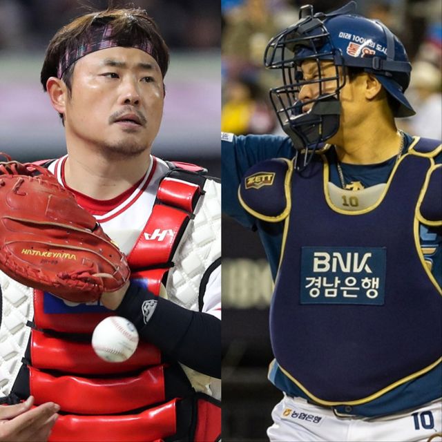 베테랑 포수 SSG 이지영(왼쪽)과 NC 박세혁. 이들은 한때 주전 포수였지만, 후배들에게 자리를 내주며 그 뒤를 지키고 있다. 사진제공｜SSG 랜더스, NC 다이노스