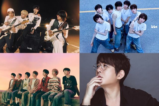 에이엠피-아이딧-신승훈-킥플립(왼쪽 위부터 시계방향), 사진=각 소속사 제공