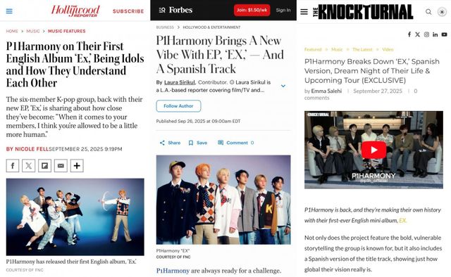피원하모니의 첫 영어 앨범 ‘EX’가 더 할리우드 리포터, 포브스 등 미국 주요 매체의 호평을 받으며 글로벌 영향력을 입증했다.&nbsp;사진제공 | FNC 엔터테인먼트