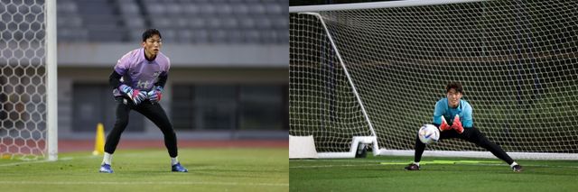 홍명보 축구국가대표팀 감독은 미국 원정 A매치에서 그동안 태극마크와 멀어졌던 선수들을 발탁했다. 골키퍼 김승규(왼쪽)와 송범근(오른쪽), 왼쪽 풀백 이명재, 윙포워드 정상빈은 그동안 부상, 부진, 꾸준한 출전 시간 확보 실패 등으로 부침을 겪었지만 다시 날개를 핀 덕분에 대표팀 복귀에 성공했다. 사진제공│대한축구협회