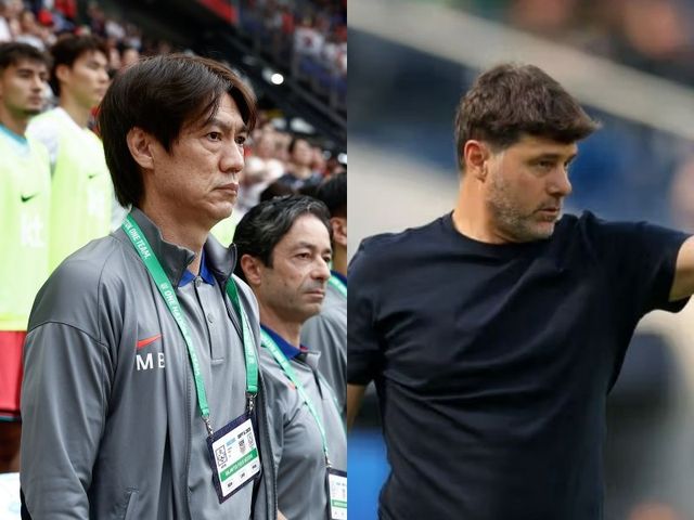 ,마우리시오 포체티노 미국 감독(오른쪽)은&nbsp;7일(한국시간) 미국 뉴저지주 해리슨의 스포츠일러스트레이티드 스타디움에서 열린 한국과의 평가전에서&nbsp;홍명보 감독에게 0-2 완패했다. 공격 전개부터 수비 조직력까지 모두 무너졌다.&nbsp;한국에 무기력하게 무릎을 꿇자, 현지 여론은 곧바로 포체티노 감독을 향한 거센 비판으로 이어졌다. 대한축구협회·미국축구대표팀 홈페이지