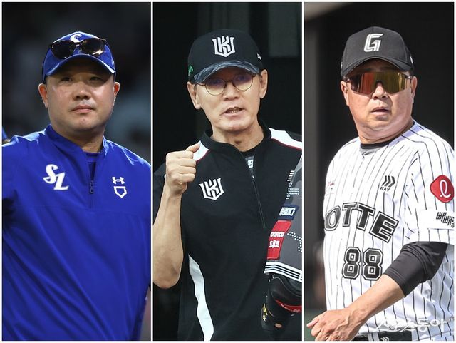 가을야구 진출 경쟁이 정규시즌 막판 흥행 열기를 더하고 있다. 4·5위를 다투는 박진만 삼성 감독, 이강철 KT 감독, 김태형 롯데 감독(왼쪽부터). 사진제공｜삼성 라이온즈·KT 위즈·롯데 자이언츠