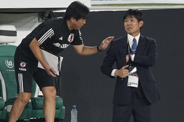 모리야스 하지메 일본 감독은 미국 오하이오주 콜럼버스 로워닷컴필드에서 10일(한국시간) 열릴 미국과 친선전을 하루 앞두고&nbsp;“선발 명단을 대폭 바꿀 생각”이라며 로테이션을 예고했다. 볼프스부르크(독일)｜AP뉴시스