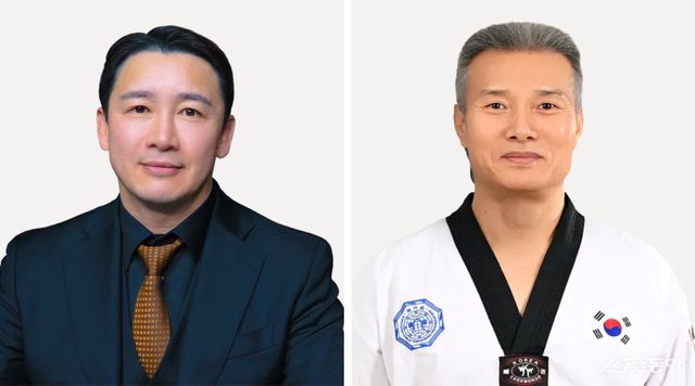 로드FC 정문홍 회장(왼쪽)이 2025 국기원장 선거에 출마한 남승현 전 국기원 태권도 시범단 단장을 응원했다. 사진제공｜로드FC