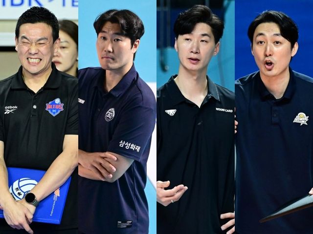 이번 시즌 V리그는 감독대행 체제가 4팀에 달한다. IBK기업은행 여오현, 삼성화재 고준용, 우리카드 박철우, KB손해보험 하현용 감독대행(왼쪽부터). 사진제공｜KOVO