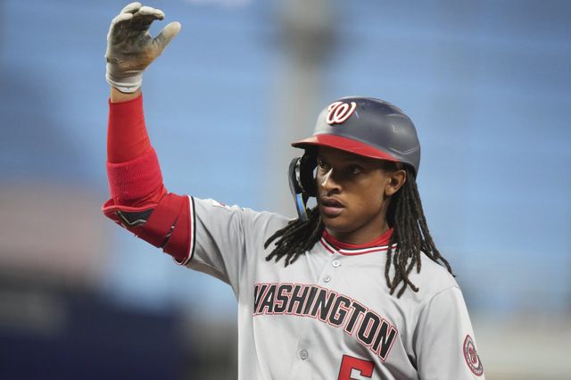 애틀랜타 김하성이 시즌을 앞두고 손가락 부상을 당했다. 팀이 트레이드로 에이브람스(사진)를 영입한다면, 김하성은 경쟁에서 밀릴 수 있다. AP뉴시스