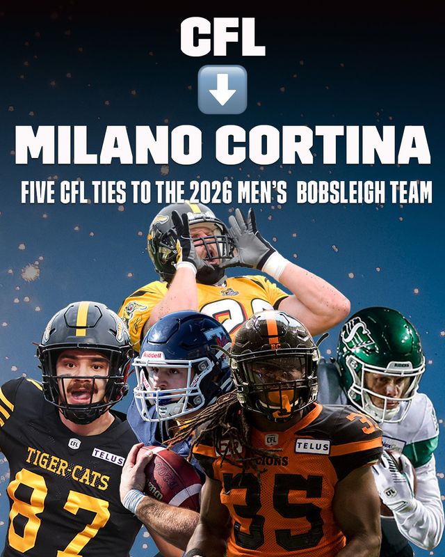 샤킬 로렌스(35번)는 미식축구 선수 출신이라는 독특한 이력을 가지고 있다. 그는 캐나다 남자 봅슬레이 2인승, 4인승 대표로 2026 밀라노·코르티나담페초동계올림픽에 출전한다. 사진출처｜CFL 공식 SNS
