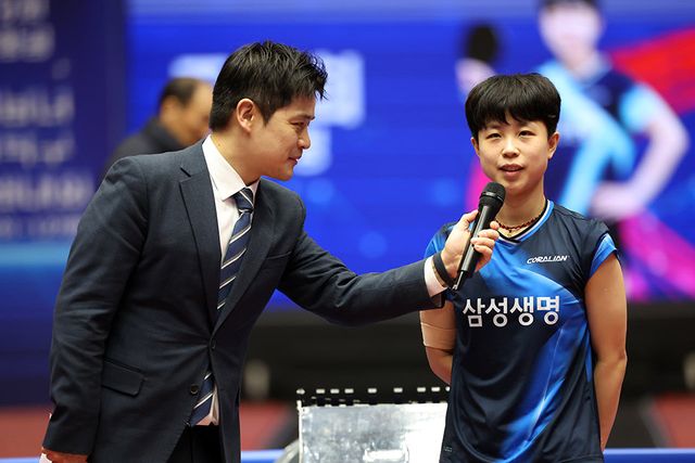 삼성생명 주천희(오른쪽)는 올해&nbsp;2026아이치·나고야아시안게임을 시작으로 2027아스타나세계선수권과 2028LA올림픽서 도전장을 내밀 수 있다. 사진제공│월간탁구