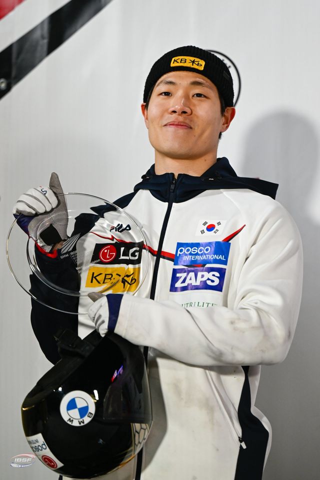 대한민국 남자 스켈레톤의 희망 정승기는 불의의 부상을 극복하고 밀라노올림픽에서 생애 첫 메달을 노린다. 사진제공ㅣ국제봅슬레이스켈레톤연맹