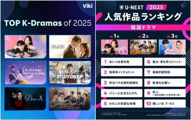 사진제공 | 피크제이 엔터테인먼트, tvN, 라쿠텐비키,&nbsp;유넥스트